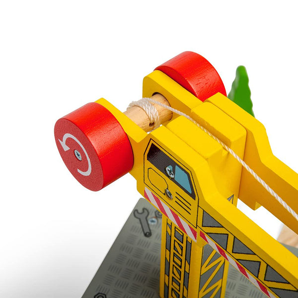 Bigjigs Rail Magnetic Big Yellow Crane - Other Major Wooden Rail Brands are Compatible