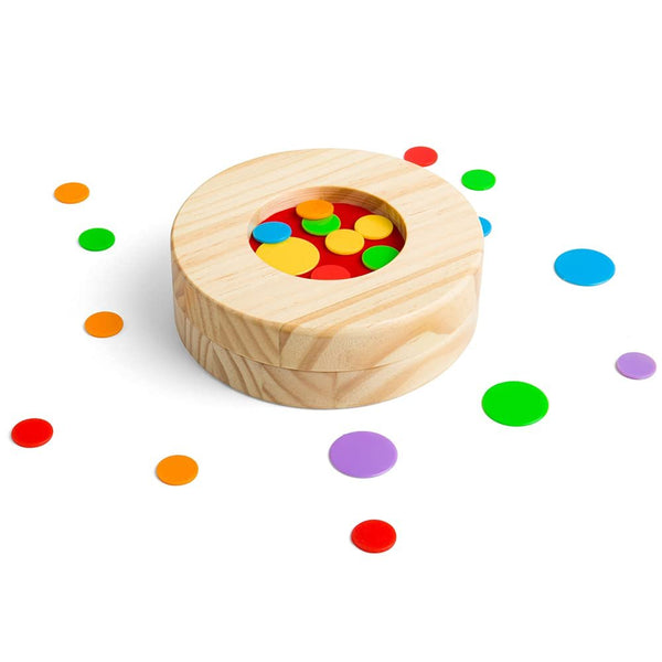 Bigjigs Toys Tiddly Winks Game, Wooden Toys, Board Games, Travel Games for Kids, Pocket Money Toys, Ages 3+