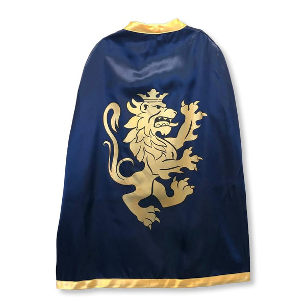Liontouch - Noble Knight Cape for Boys, Blue | Age 3-8 Years - One Size Fits All | Medieval Pretend Play Toy Cloak for Kids | Dress Up, Fancy Dresses, Cosplay & Royal Knight Costume Accessory