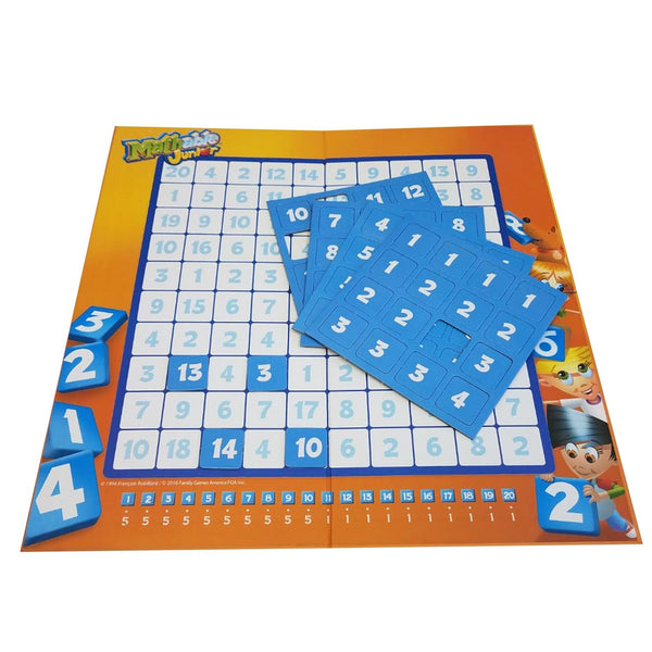 Family Games America - Mathable Junior - The Cross Number Game, 60 Piece Set, 2-4 Players Ages 5+