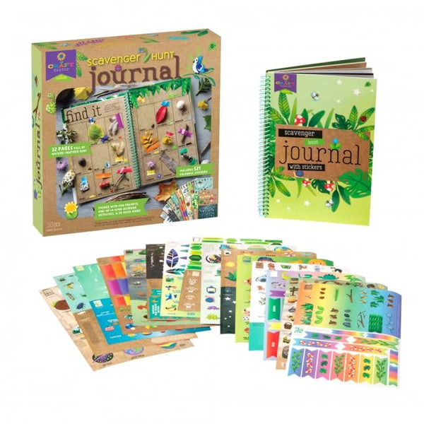 Craft-tastic Scavenger Hunt Journal – 32-Page Nature DIY Craft Kit with 521 Stickers, Outdoor Exploration & Creative Prompts for Kids Ages 6+