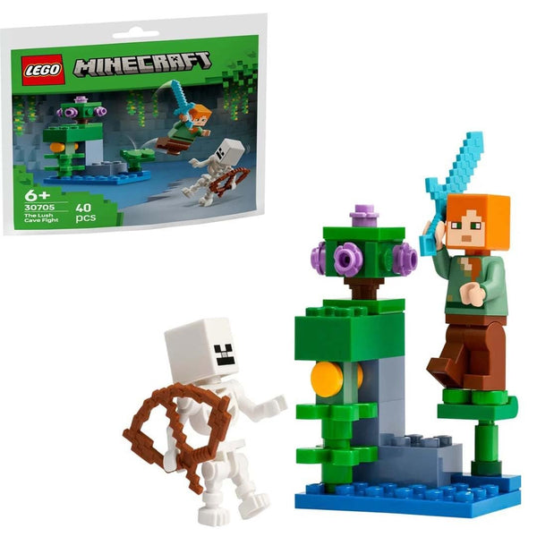 LEGO Minecraft Alex and Skeleton Cave Mini Set LEGO Minecraft The Lush Cave Fight 30705