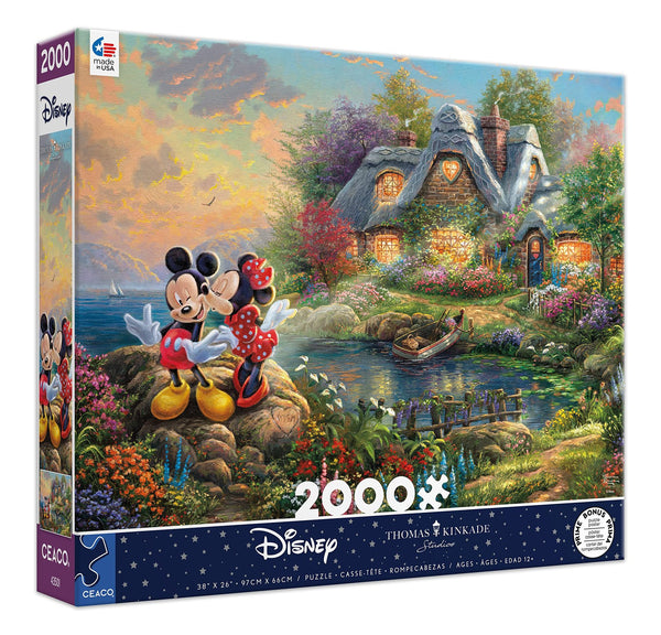 Ceaco - Thomas Kinkade - Disney Dreams Collection - Mickey and Minnie Sweetheart Cove - 2000 Piece Jigsaw Puzzle