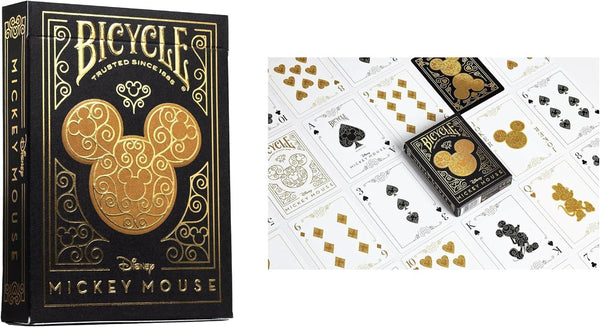 Bicycle Disney Playing Cards Collector’s Bundle - 6 Deck Set: Black & Gold Mickey, Classic Mickey, Disney Princess Pink & Navy, Villains Green & Purple - Premium Quality Poker-Size Decks
