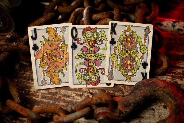 Kings Wild Project Overbite Green Luxury Playing Cards, Standard Edition, Poker Size Custom Index Deck, Monster-Themed Collectible Cards