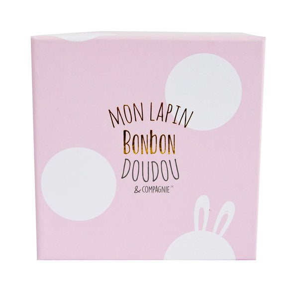 Doudou et Compagnie Pink Bunny Booties with Rattle – Baby Slippers Gift Set, Soft Bunny Design, 0-6 Months (DC1308)
