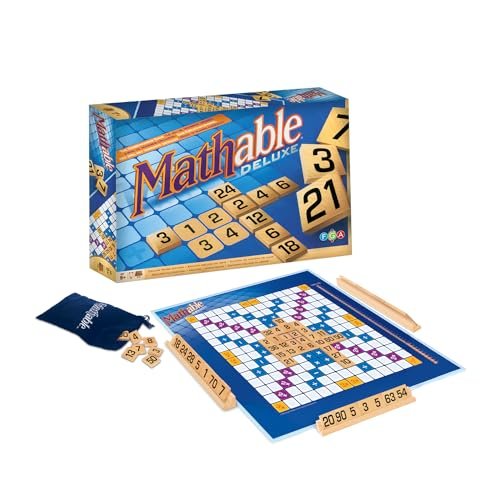 Family Games America - Mathable Deluxe - The Cross Number Board Game, Deluxe Wood Edition, 2-4 Players Ages 9+