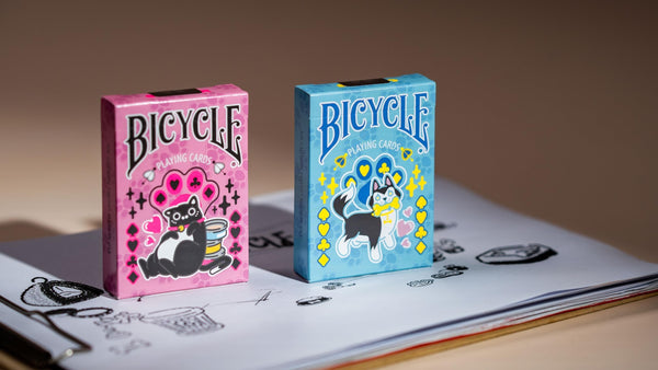 Bicycle Kawaii Cat Playing Cards – Cute Anime Feline Themed Deck with Custom Court Cards & Fluorescent UV Ink, Poker Size, Pink