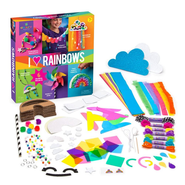 Craft-tastic – I Love Rainbows Craft Kit – Make 6 Colorful Arts & Crafts Projects