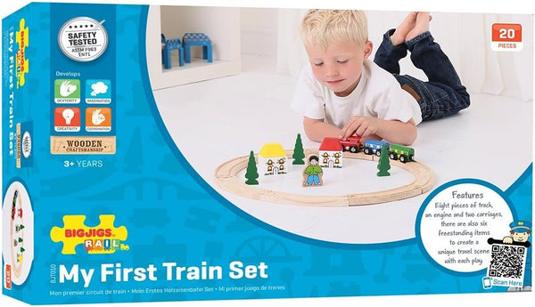 Bigjigs Rail, First Train Set, Wooden Train Set, Train Gifts for Kids, Train Set for 3 Year Old Boys, Train Toy, Trains for Toddlers, Bigjigs Train Set