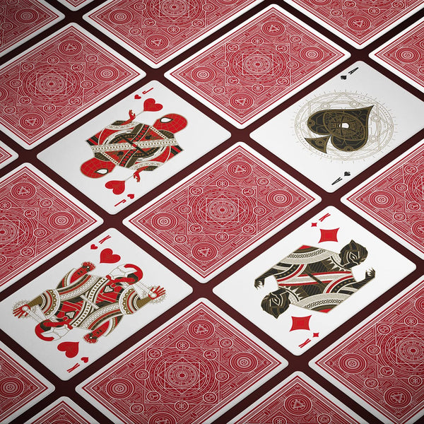 theory11 Avengers Red Edition Premium Playing Cards - Marvel Studios' The Infinity Saga Deck, Poker Size Standard Index
