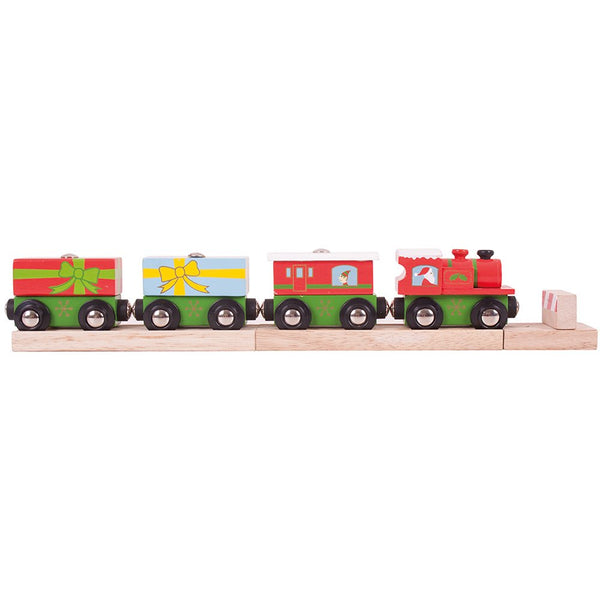 Bigjigs Rail Christmas Train - Other Major Wooden Rail Brands are Compatible