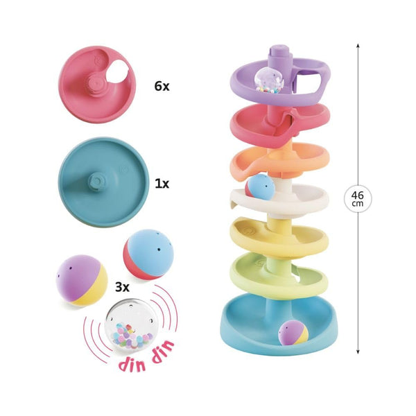 Quercetti Spiral Tower Evo - PlayEco+ Educational and Sustainable Toy for Ages 1+