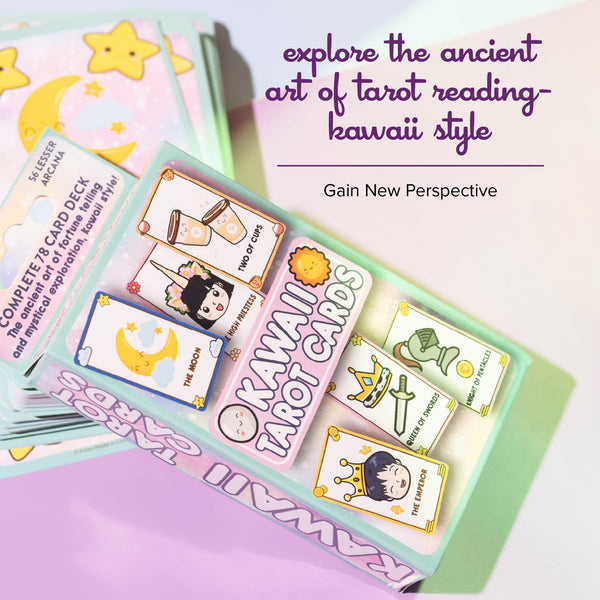 Cute Kawaii Tarot Cards for Beginners - Anime Magic Oracle Deck for Teens