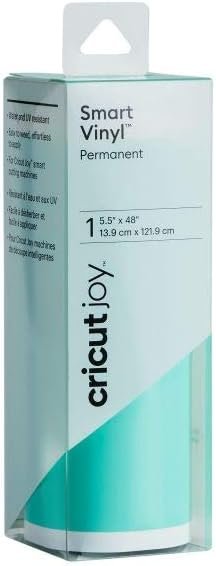 Cricut Smart Permanent Vinyl (5.5in x 48in, Mint) for Joy machine - matless cutting for shapes up to 4ft, & repeated cuts up to 20ft