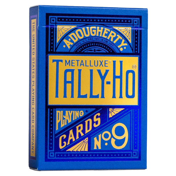 Tally-Ho Metalluxe Premium Playing Cards Variety Pack - Blue and Red Foil Circle Back Set of 2 Decks, Poker Size Standard Index