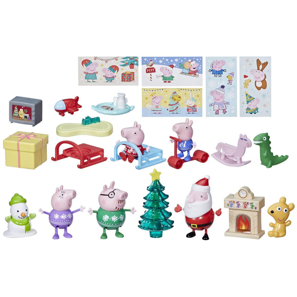 Peppa Pig Peppa's Advent Calendar, Countdown to Christmas with 24 Surprise Toys and Stickers Including 5 Peppa Pig Figures, Preschool Toys for Girls and Boys Ages 3+