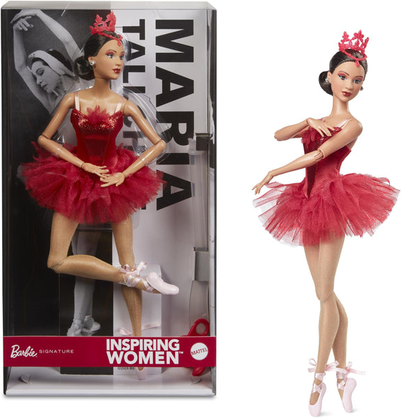 Barbie Inspiring Women Doll, Maria Tallchief Collectible in Firebird Ballet Costume, Sparkly Red Dress with Bejeweled Hairpiece