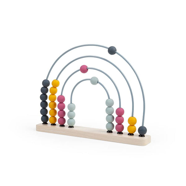 Bigjigs Toys FSC Certified Rainbow Abacus - Eco Wooden Abacus for Kids & Toddlers, 32 Food-Grade Silicone Beads, Early Development & Activity Toys, Quality Counting Toys, Ages 1+