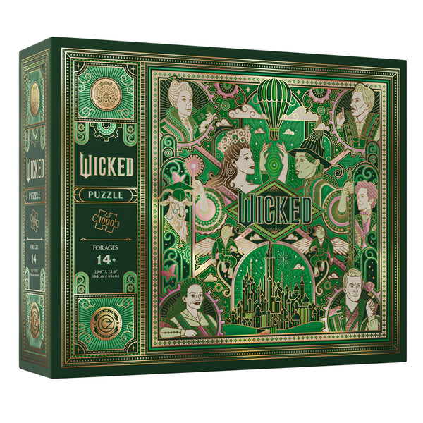 theory11 Wicked Jigsaw Puzzle - Journey to the Emerald City - Officially Licensed 1,000 Piece Intermediate Puzzle for Ages 14+