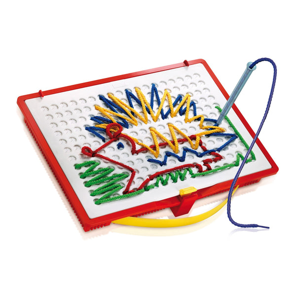 Quercetti Filo Filo Play Set - A Novel Lacing Tool with 18 Pattern Templates to Create Art with String, Ages 4+ (Made in Italy)