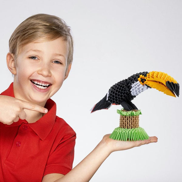 Alexander Origami 3D Toucan – 752-Piece 3D Paper Sculpture Kit with Patented Components & Easy Instructions, 10×29×17 cm, Creative STEM Craft for Kids & Adults (8+ Years)