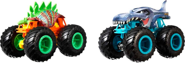 Hot Wheels Monster Trucks Demolition Doubles, Set of 2 Toy Monster Trucks in 1:64 Scale (Styles May Vary)