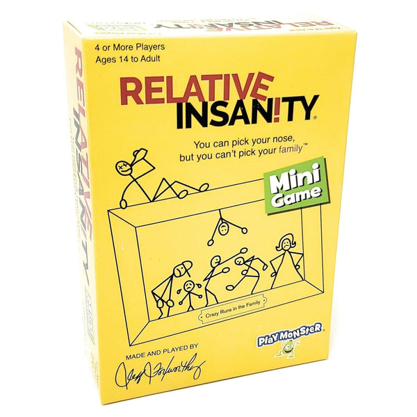 PlayMonster - Relative Insanity Mini Game - You Can Pick Your Nose, But You Can't Pick Your Family - Laugh Till You Drop Family Games Night, Designed by Comedian Jeff Foxworthy, 4+ Players Ages 14+