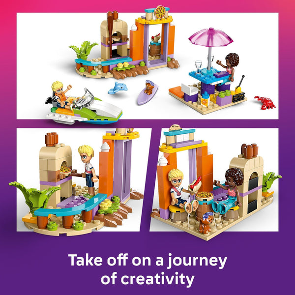 LEGO Friends Creative Beach and Travel Suitcase Toy Building Set - Portable Pretend Play Set for Kids, Girls and Boys, Ages 5+ - Preschool Toy with 2 Minidolls - 42672