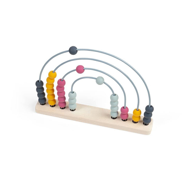 Bigjigs Toys FSC Certified Rainbow Abacus - Eco Wooden Abacus for Kids & Toddlers, 32 Food-Grade Silicone Beads, Early Development & Activity Toys, Quality Counting Toys, Ages 1+
