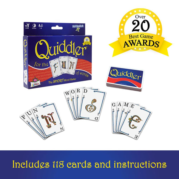 Quiddler Card Games for Kids - Playing Cards Word Games, Deck of Cards, Fun Family Games for Kids and Adults, Game Night, Travel Games, Multi-Player, Ages 8+