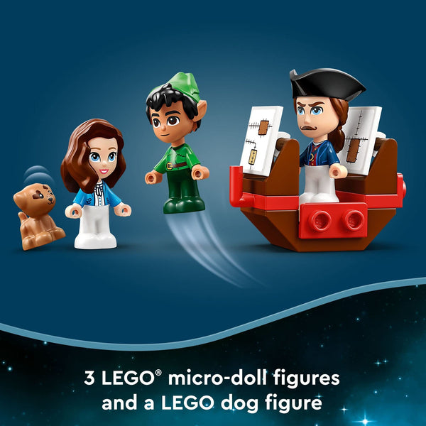 LEGO Disney Peter Pan & Wendy's Storybook Adventure 43220 Portable Playset with Micro Dolls and Pirate Ship, Travel Toy for Kids Ages 5 Plus
