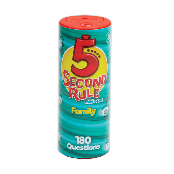 5 Second Rule Game Family Edition (Mini Tube) - Simple Question Card Game for Family Fun, Party, Kids, Travel, Game Night & Sleepovers - Think Fast and Shout Out Answers - for Ages 8+