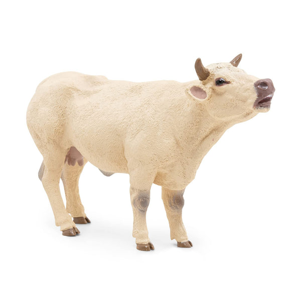 Papo Charolais Cow Mooing Figure (51158) - Realistic Hand-Painted Farm Animal Toy - Collectible Educational Farmyard Figurine for Kids Ages 3+