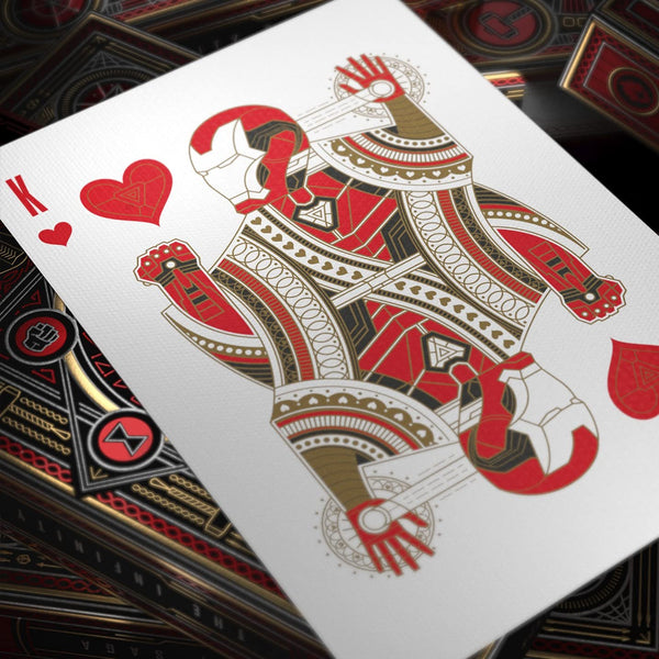 theory11 Avengers Red Edition Premium Playing Cards - Marvel Studios' The Infinity Saga Deck, Poker Size Standard Index