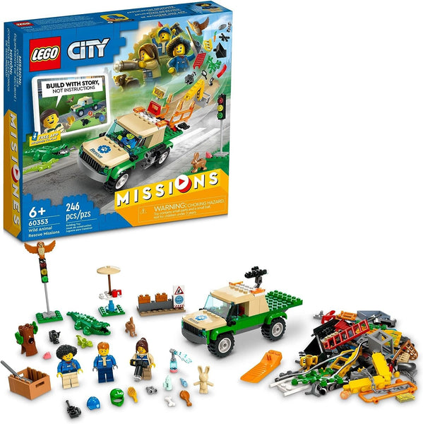 LEGO City Wild Animal Rescue Missions 60353 Interactive Digital Building Toy Set for Kids, Boys, and Girls Ages 6+ (246 Pieces)