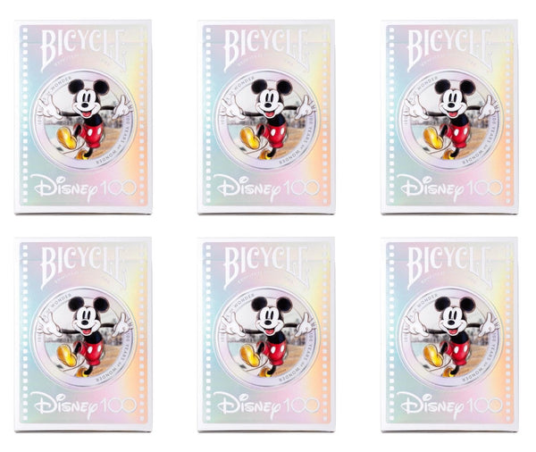 Bicycle Disney 100 Year Anniversary Playing Cards - Features 20+ Iconic Disney Characters - Pack of 6 Decks