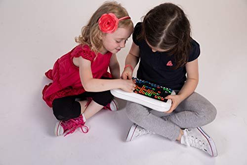 Quercetti: Peg Brite - Light-Up Image Toy, Create Mosaic Board Art, 120 Pegs & Bright LEDs, 12 Sample Pattern Templates, Free Play Designing, Kids 3+