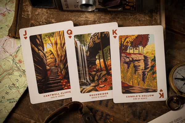 Kings Wild Project Hocking Hills State Park Luxury Playing Cards - Standard Edition, Poker Size Custom Index, State Park Themed Collectible Deck