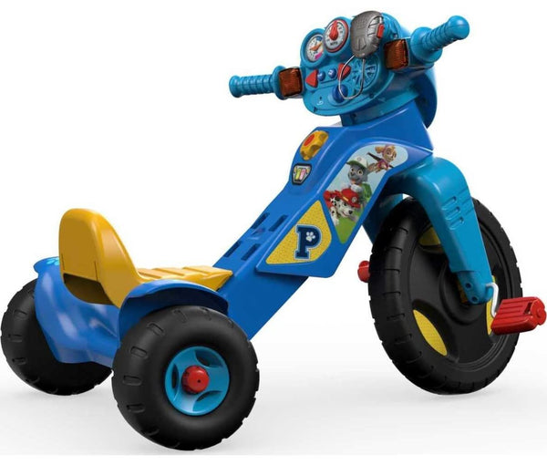 Fisher-Price PAW Patrol Lights & Sounds Trike Bike Toddler Tricycle with Handlebar Grips and Storage for Preschool Kids