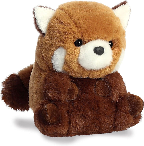 Aurora® Round Rolly Pet™ AKI Red Panda™ Stuffed Animal - Adorable Companions - On-The-Go Fun - Brown 5 Inches