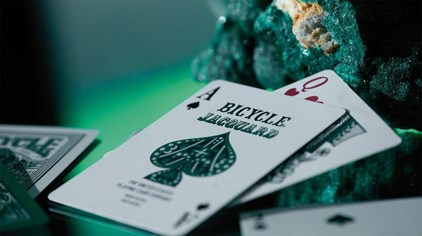 Bicycle Jacquard Premium Playing Cards, Silver and Emerald Green, Poker Size Standard Index