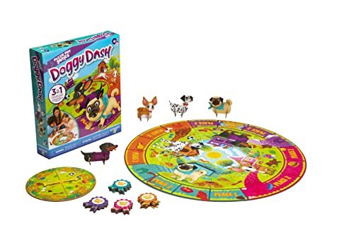 Puzzle Play Games Doggy Dash - 3-in-1 Puzzle, Board Game, Search and Find - Dog Preschool Game, 2-4 Players Ages 4+