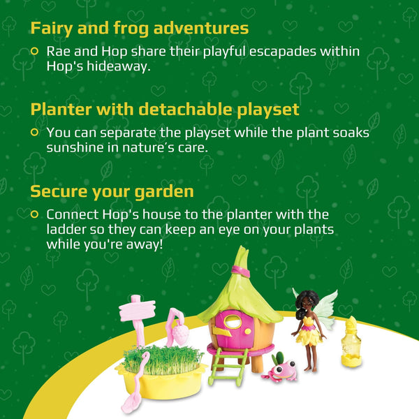 My Fairy Garden - Hop's Hideaway - Magical Toy Playset - Plant Seeds, Fairy Doll & Pet Frog Accessory - Grow & Play in Nature - for Kids Ages 4 and Up