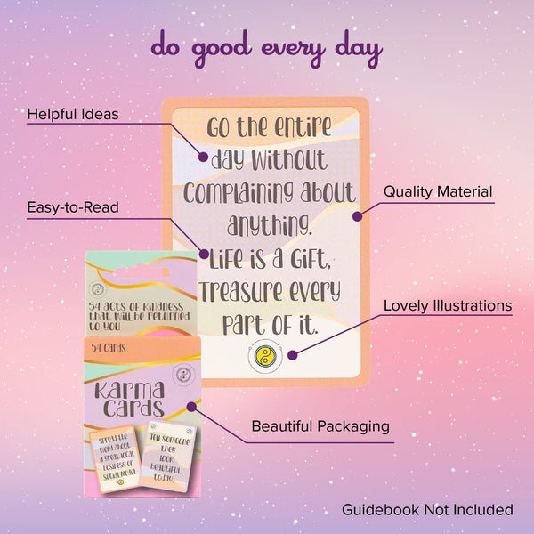 Karma Card Set - 54 Fun Playing Cards for Acts of Kindness - Good Karma Tarot Deck - 54 act of Kindness That Will Return to You