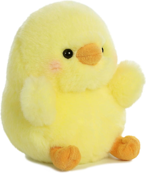 Aurora® Round Rolly Pet™ Chickadee Chick™ Stuffed Animal - Adorable Companions - On-The-Go Fun - Yellow 5 Inches