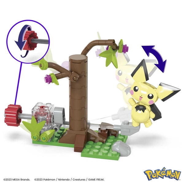 MEGA Pokémon Action Figure Building Toys Set, Pichu's Forest Forage with 84 Pieces, Motion and 1 Poseable and Buildable Character