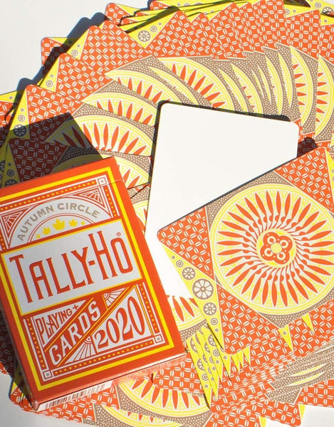 Tally-Ho Autumn Circle Back Playing Cards, Orange