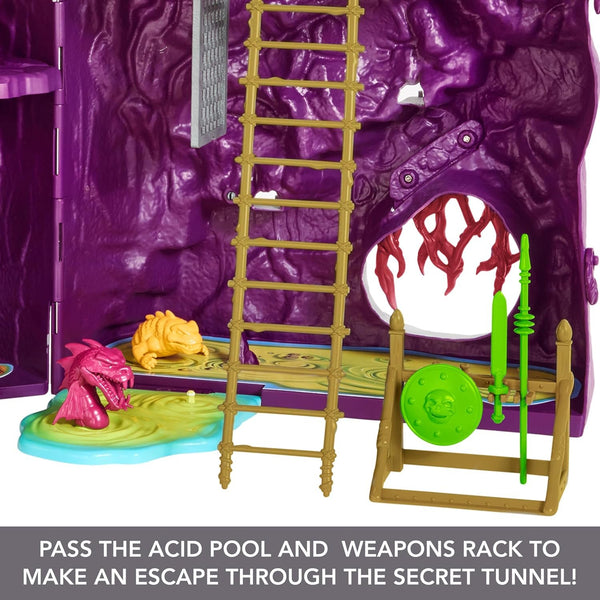 Masters of the Universe Origins Playset & 2 Action Fgures, Snake Mountain with Dungeon & Throne, Snake & Wolf Head