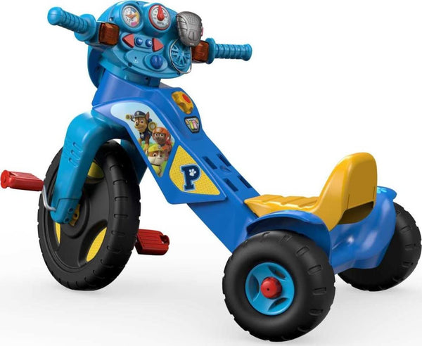 Fisher-Price PAW Patrol Lights & Sounds Trike Bike Toddler Tricycle with Handlebar Grips and Storage for Preschool Kids